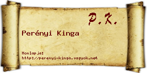 Perényi Kinga névjegykártya